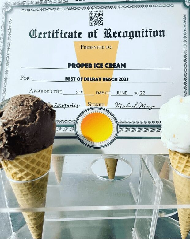 Certificate of Recognition of Proper Ice Cream
